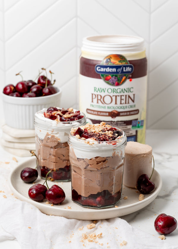 Chocolate Cherry Cheesecake Protein Cups