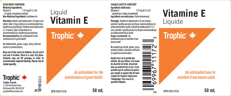 Vitamin E Liquid | Trophic | Free Ship $75 Garden of Life Canada Vitamin E Liquid | Trophic | Free Ship $75 Garden of Life Canada
